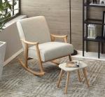 Practical High Density Sponge Fabric Wood Rocking Chair for Living Room European