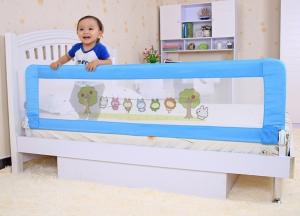 Wholesale Blue Adjustable Folding Baby Bed Rails , Cartoon Safety Bed Rail from china suppliers