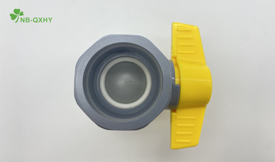 All Types Available Plastic Fixed Manual PVC Octagonal Ball Valve with Yellow Handle