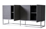 Grey Veneered Panels Hotel Room Dresser With Metal Base