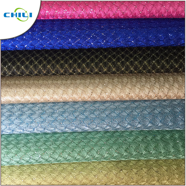 New Fashion Artificial Glitter Pu Leather Fabric For Wall Decoration