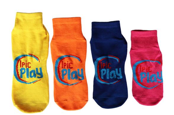 Jacquard Ankle Grip Socks Silicon Gel Kids Trampoline Socks For Play Zone /