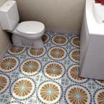 Brown And Blue Scratch-Resistant 200x200mm Floor Tiles For Kitchen And Durable
