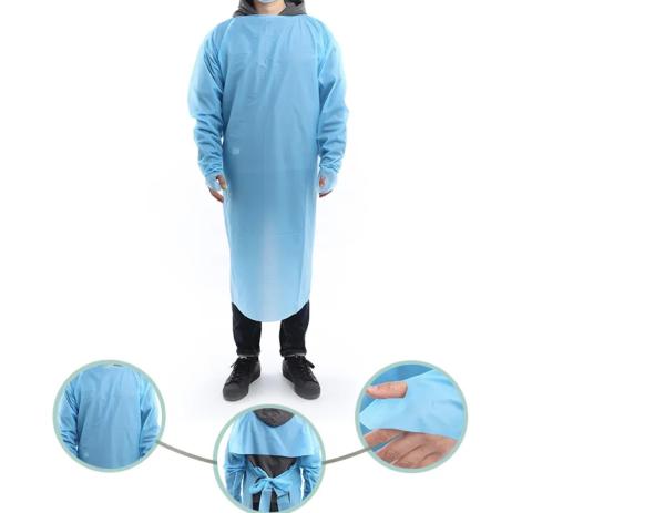 Disposable Waterproof CPE long sleeve apron hospital CPE isolation protective