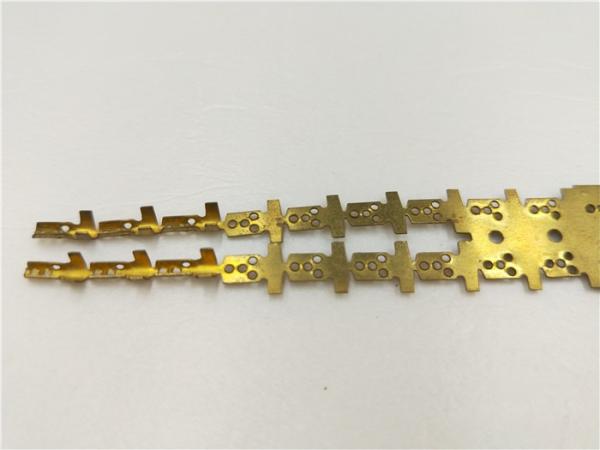 One Row Line Progressive Forming Brass Stamping Parts For Straight / Earthing