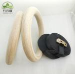Wood Gymnastics Rings with Adjustable Cam Buckle Long Straps Exercise Rings Non