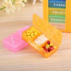China Rainbow Color Hospital Medical Supplies Plastic 21 Square Pill Box on sale