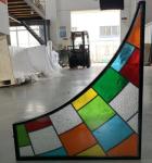 Special Shape Grey Caming Satined Leaded Door Inserts Glass Windows IGCC For