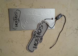 China Custom Silver Garment Tags And Labels Plastic Swing Hang Tags Manufacturers on sale
