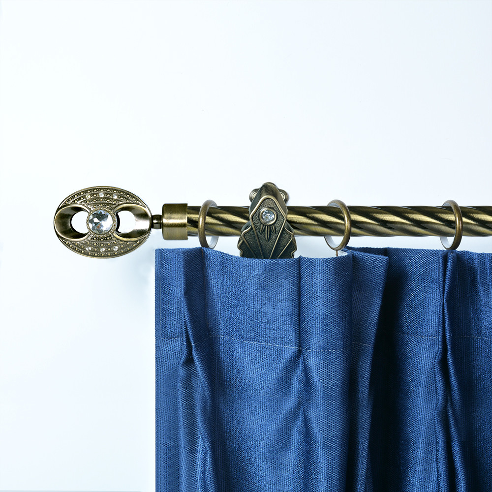multicolor Iron Pipe Curtain Rods Muslim Finial Style with diamonds