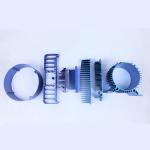 Custom 6063 Aluminium Heatsink Profile Extrusion Anodizing Blue Heat Sinks