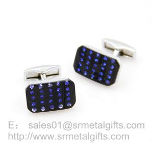 China blue glass stone cufflinks for men gift, Czech stone glass cover cuff links, on sale