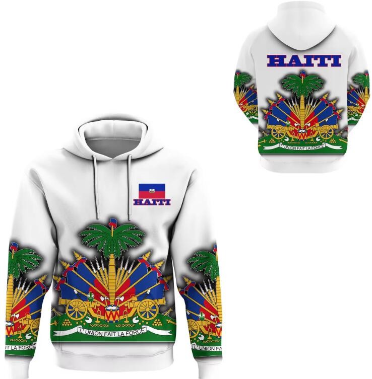 Custom Name Number Haitian Full Sublimation Sweatshirt Nation Flag Country Printed