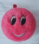 24'' Diameter Inflatable Funny Face Furry Ball With Eyes Polyester Outer Skin