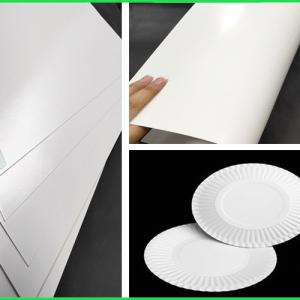 Wholesale FDA &amp; SGS 300g Approved PE Coated Paper White FBB Board For Paper Plates from china suppliers
