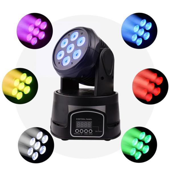 Dj Wash Mini LED Moving Head Stage Light 7X8W RGBW DMX512 AC100-240V