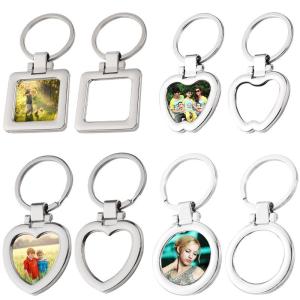 Wholesale Customized Blank Sublimation Metal Keyring Pendant With Moving Photo Frame Holiday Small Gift Keychain from china suppliers