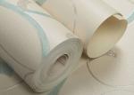 Embossed Vinyl Interior Decorating Wallpaper , Silver and Green Contemporary