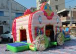 Kids Pink Princess Carriage Inflatable Bouncy Castle Slide With Lead Free