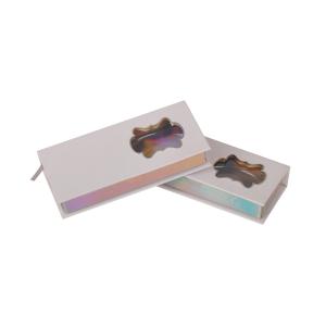 Wholesale Cardboard White Eyelash Boxes With Holographic Effect Clear Window from china suppliers
