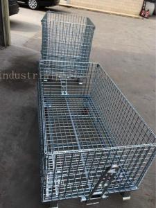 Wholesale Customized Galvanized Collapsible Wire Cage Conveyable With Casters 6mm Thickness from china suppliers