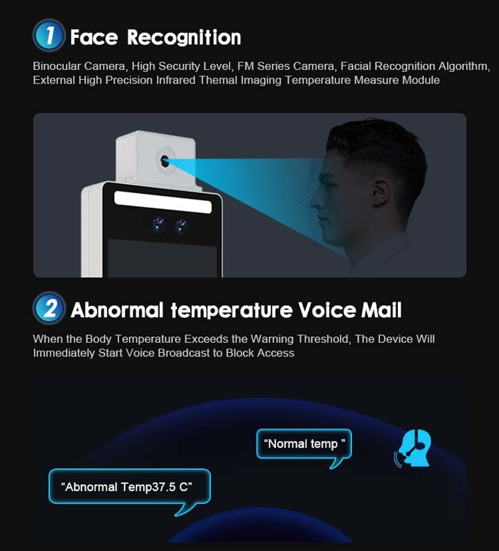 Thermal Imaging Wiegand Face Recognition Temperature Measurement