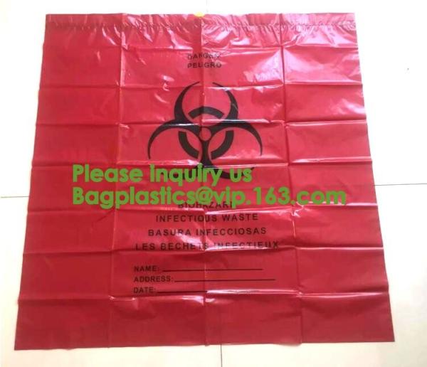 Biodegradable Dtrawstring Biohazard Bags Medical drawtape, Biological Hazard Bag
