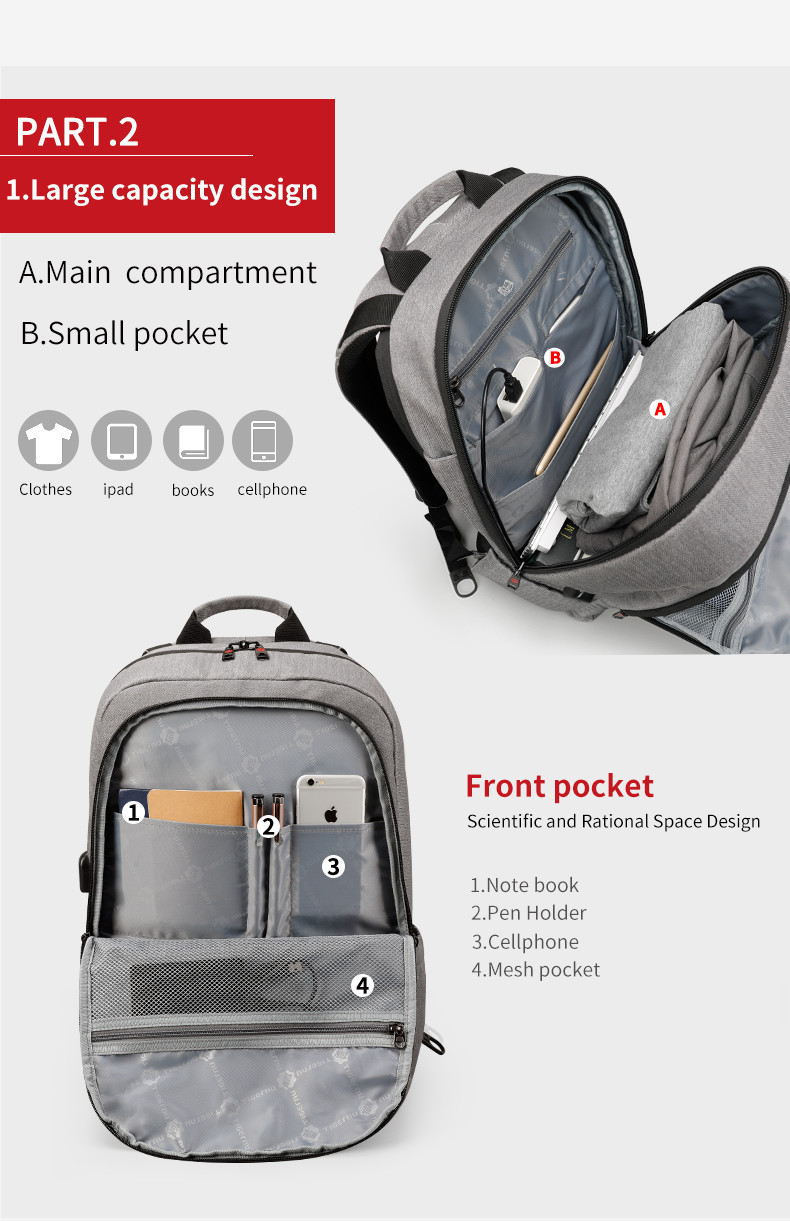 Wholesale Business Travel Backpacks Multi Functional Leisure Bag Mochila waterproof