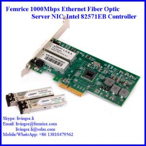 Wholesale 1000Mbps Gigabit Ethernet Dual Port Server Network Card, SFP*2 Slot, PCI Express x4, LC Fiber Femrice 10002PF from china suppliers