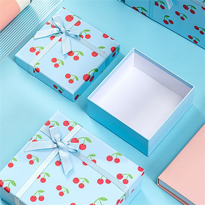 Ribbon Bow Tie Lid and Base Carton Box, Luxury Gift Paper Packaging Boxes