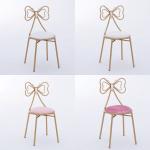 Luxury Modern Dining Room Chairs With Butterfly Shaped Metal Frame Leather Seat