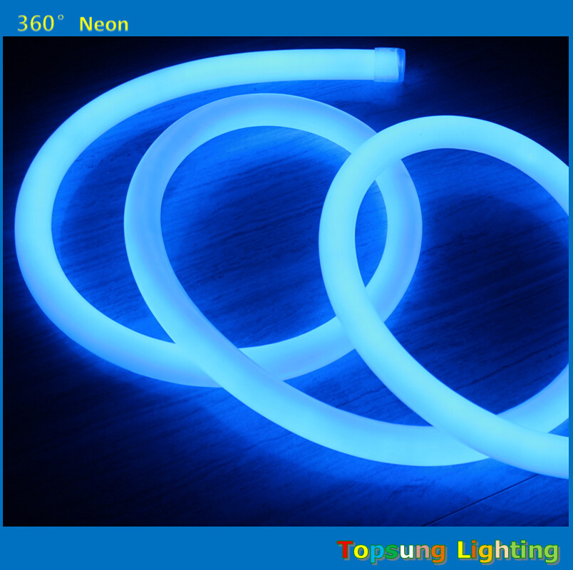 IP67 110 volt dmx led neon rope 16mm 360 degree round flex lights blue