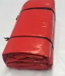 Red PVC Coated Polyester Tarpaulin Tear Resistant 650gsm 1000d*1000d 20*20