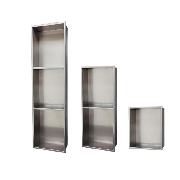 Chrome Trimmed Modern Design Waterproof Recessed Bathtub Niche Insert for Shower