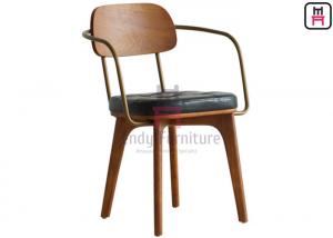 China Rubber Wood Wood Restaurant Chairs No Folded With / Without Metal Armrest Armour on sale