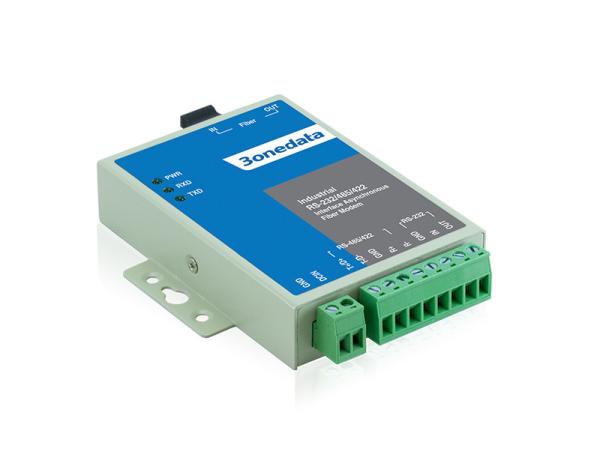 Aluminum Alloy 1 Port Serial To Fiber Converter -40~75 Centigrade Operating