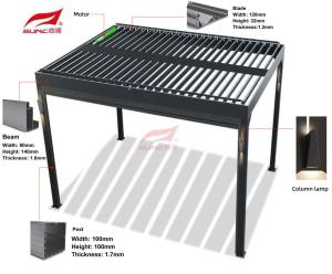 Wholesale 10' × 10' Adjustable Hardtop Manual Louvered Pergola Outdoor Patio Sun Shade Shelter from china suppliers
