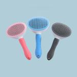 Pet Hair Remover Comb Gray Dog Grooming Brush Self Cleaning Slicker Portable