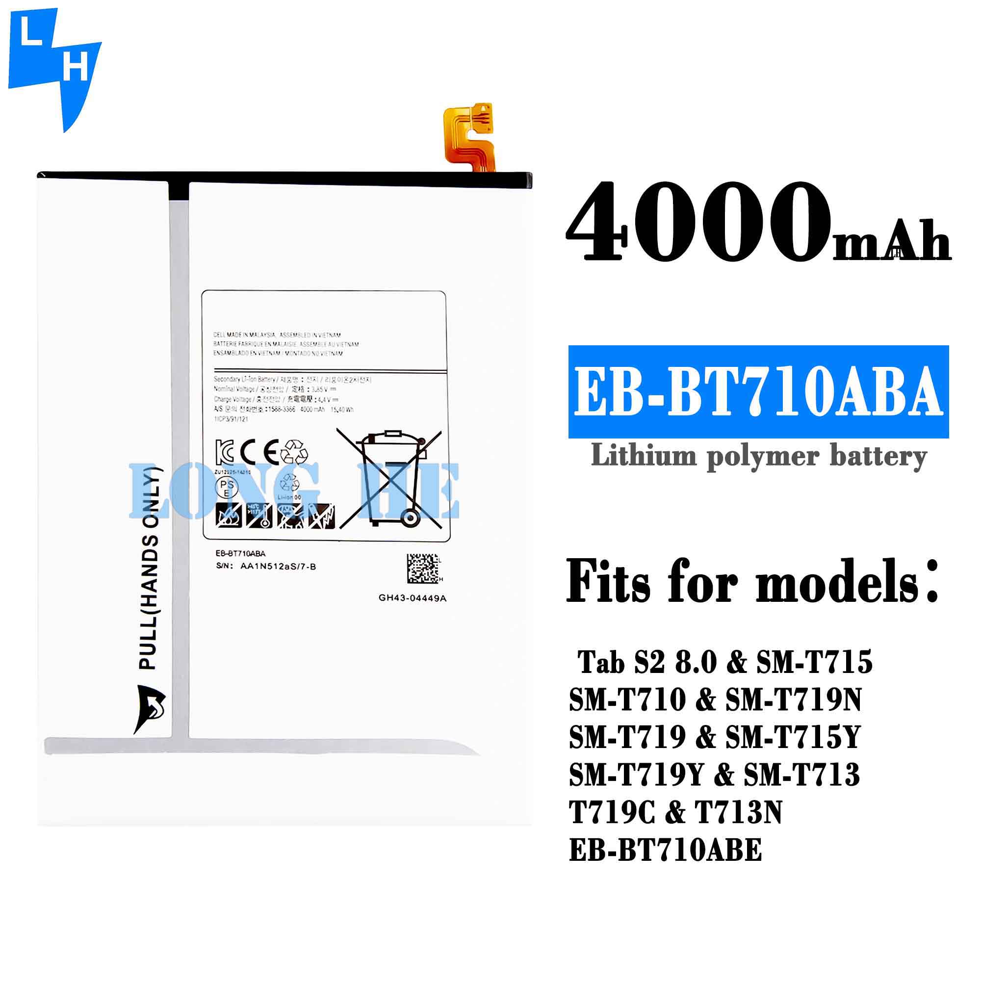 Tablet Battery EB-BT710ABA for Samsung Galaxy Tab S2 8.0 SM-T710 T713 T715/C/Y T719C T713N