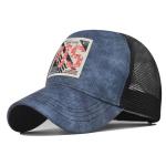 BIO Washed Cotton Mesh Trucker Caps Distressed 58cm Black Mesh