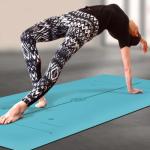 Blue Double Side TPE Yoga Mat , 6mm Non Slip Yoga Mat With Position Line