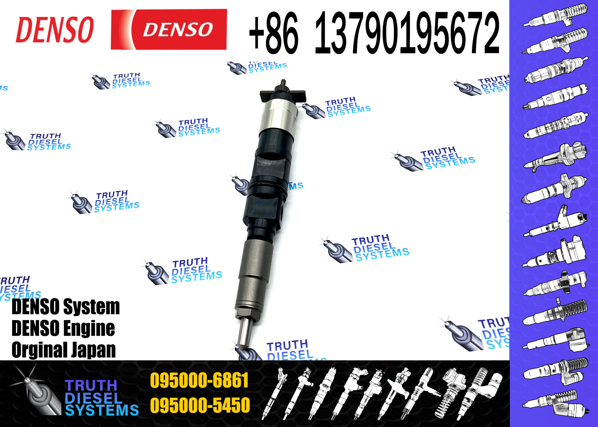 Diesel Fuel Injector 095000-6860 095000-6861 ME304627 ME307086 For MITSUBISHI FH FK FM 6M60T