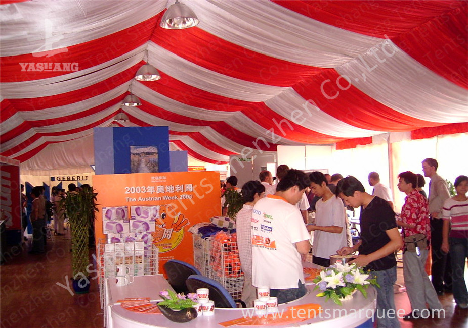 8M Width Waterproof Outdoor Event Tent Structure White PVC Fabric Cover