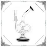 Black Base and Mouth Piece Recycler Oil Dab Rig Bongs Showerhead Pers Smoking