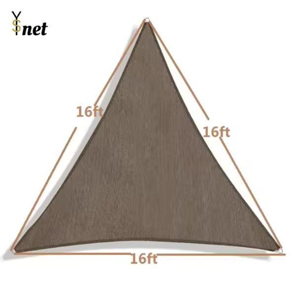 Custom 16ftX16ftX16ft 185gms HDPE Triangle Sun Shade Sail/large Outdoor Sun