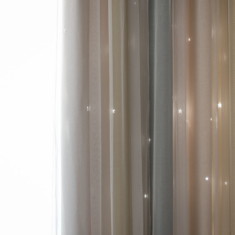 Blackout Polyester Shower Curtains Self Embroidered Insulated