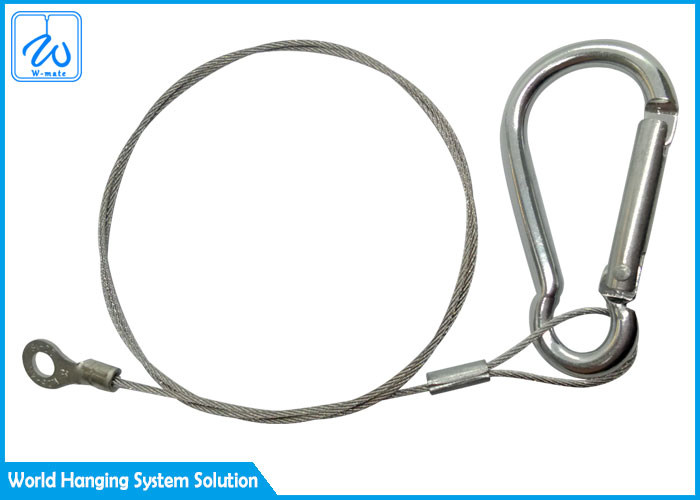 Stainless Steel Wire Rope Assembly Adjustable Safety Cable With Hook Wire Rope Lanyards