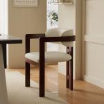 Living Room Chair Wooden Chairs Modern Sample Design Soft Seat Velvet Lamb Wool