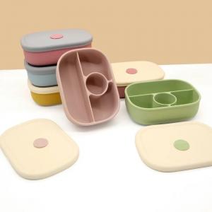 China Durable Bento Box Silicone Containers With Lids Portable Nontoxic on sale