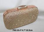 Trendy Pearl Bead Mesh Evening Bags Hard Case For Wedding Party